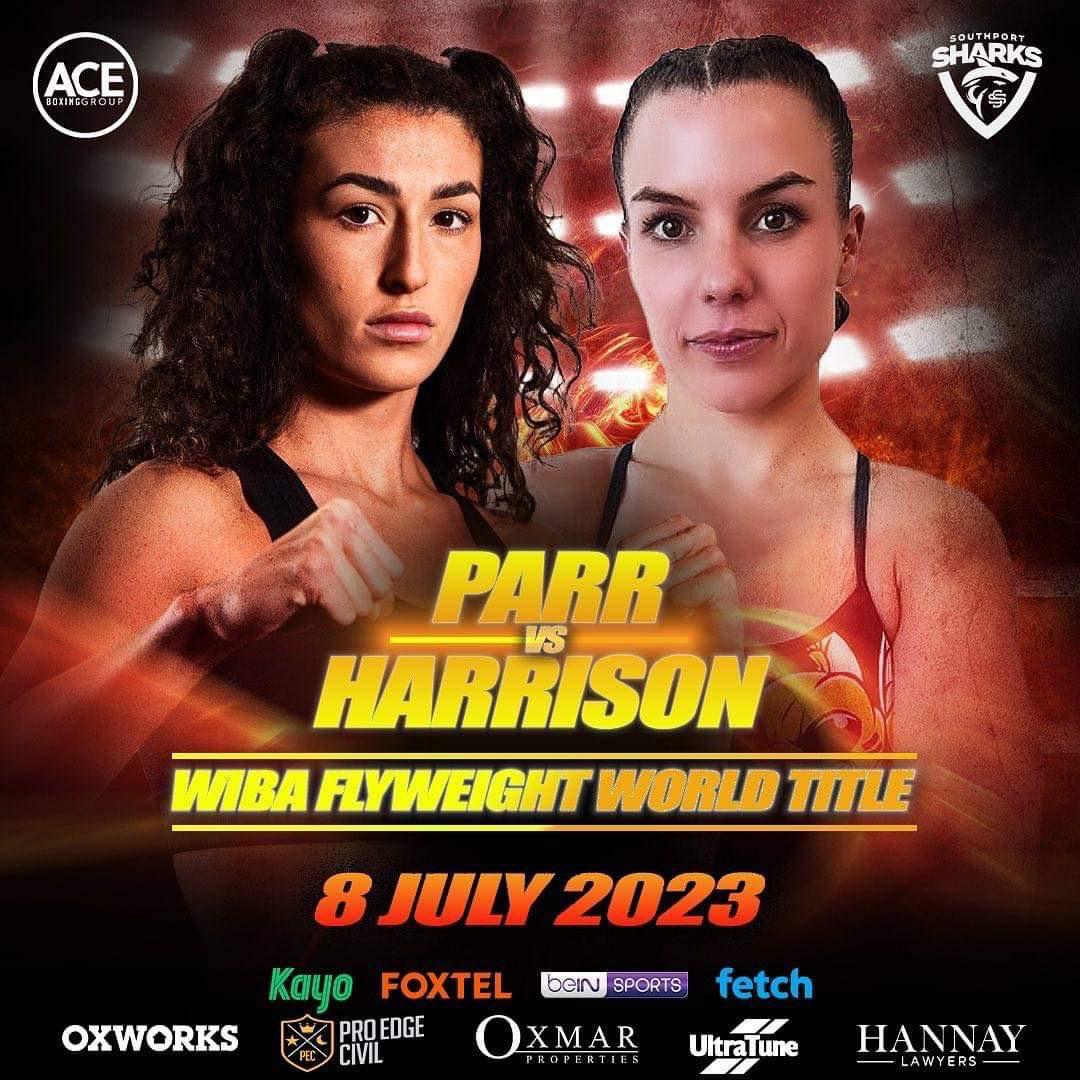 Read more about the article Jasmine Parr vs Brianna Harrison<br>WIBA Flyweight World Title<br>July 8th<br>Southport, Queensland, Australia