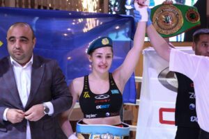Angelina Lukas won a 1st round TKO to win the vacant WIBA Bantamweight World Title tonight in Baku, Azerbaijan ðŸ‡¦ðŸ‡¿