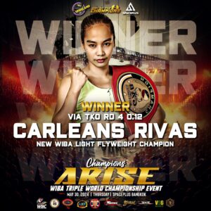 Read more about the article Carleans Rivas wins and becomes new WIBA Light Flyweight World Champion